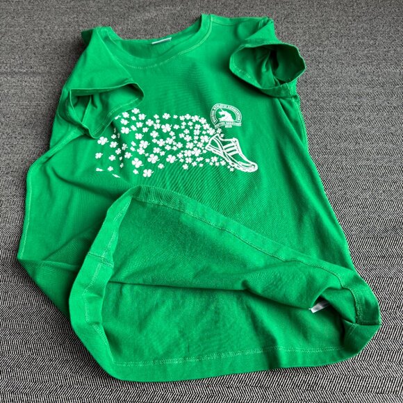 Green Adidas Soft T-Shirt Boston Marathon Shamrocks - Picture 9 of 12